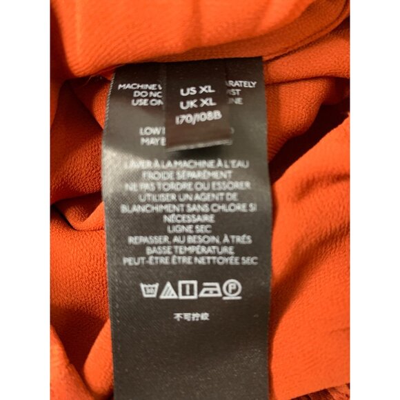 Anthropologie Orange Ruffled Double V-Neck Blouse XL RH10462 EUC Smock - Picture 3 of 9